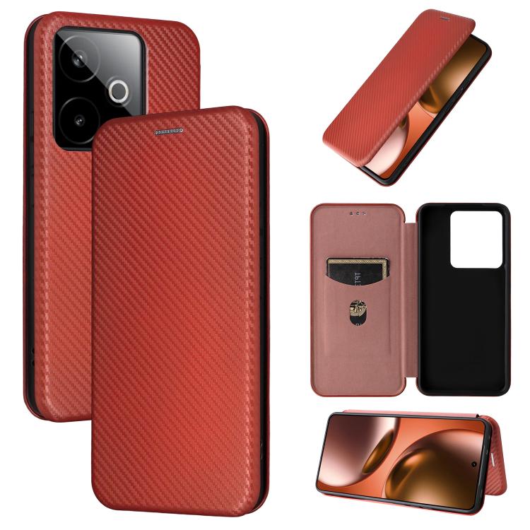 Carbon Fiber Texture Flip Leather Phone Case, For Realme Note 80 4G, For Realme 16 5G, For Realme 16 Pro+ 5G, For Realme 15x 5G India / C85 5G, For Realme C85 Pro 4G, For Realme 15T 5G, For Realme 15 5G / Realme 15 Pro 5G, For Realme GT 7 Global       ...