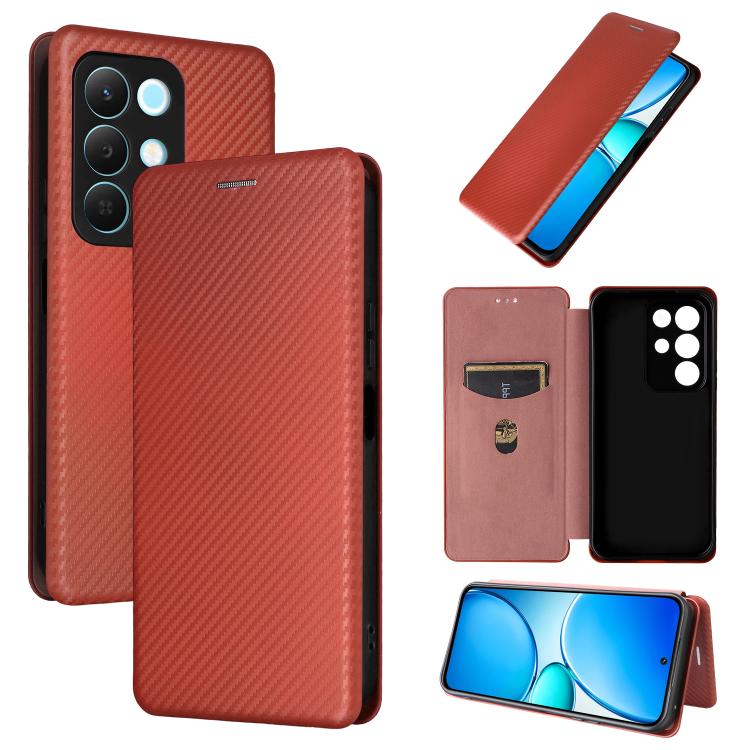 Carbon Fiber Texture Flip Leather Phone Case, For Realme Note 80 4G, For Realme 16 5G, For Realme 16 Pro+ 5G, For Realme 15x 5G India / C85 5G, For Realme C85 Pro 4G, For Realme 15T 5G, For Realme 15 5G / Realme 15 Pro 5G, For Realme GT 7 Global       ...