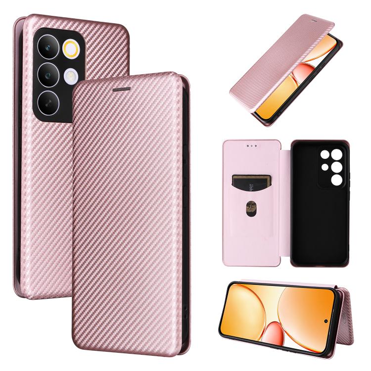 Carbon Fiber Texture Flip Leather Phone Case, For Realme Note 80 4G, For Realme 16 5G, For Realme 16 Pro+ 5G, For Realme 15x 5G India / C85 5G, For Realme C85 Pro 4G, For Realme 15T 5G, For Realme 15 5G / Realme 15 Pro 5G, For Realme GT 7 Global       ...