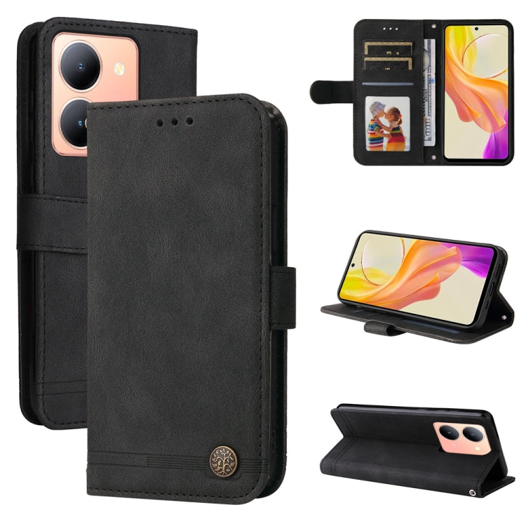 Skin Feel Life Tree Metal Button Leather Phone Case, For vivo Y100 5G IDN / Y200e 5G Global, For vivo Y03 4G, For vivo Y200 / V29e Global, For vivo Y17s, For vivo Y36 4G / 5G Foreign, For vivo Y78 5G Foreign