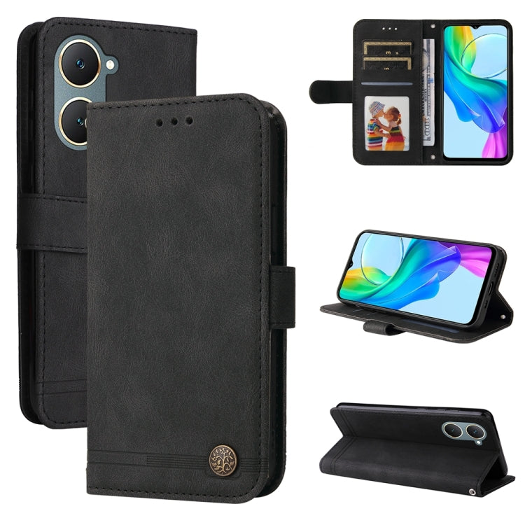 Skin Feel Life Tree Metal Button Leather Phone Case, For vivo Y100 5G IDN / Y200e 5G Global, For vivo Y03 4G, For vivo Y200 / V29e Global, For vivo Y17s, For vivo Y36 4G / 5G Foreign, For vivo Y78 5G Foreign