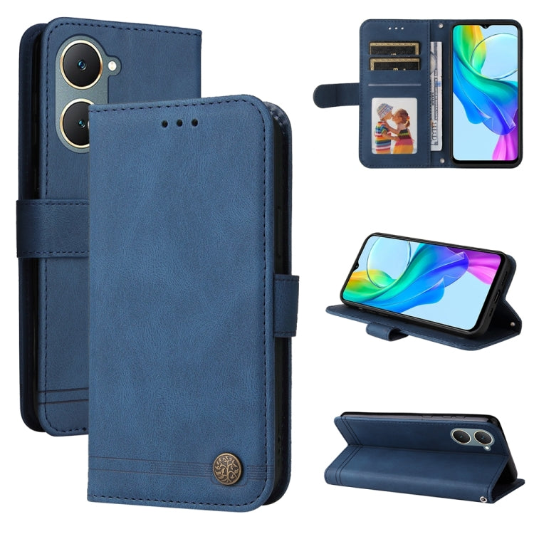 Skin Feel Life Tree Metal Button Leather Phone Case, For vivo Y100 5G IDN / Y200e 5G Global, For vivo Y03 4G, For vivo Y200 / V29e Global, For vivo Y17s, For vivo Y36 4G / 5G Foreign, For vivo Y78 5G Foreign