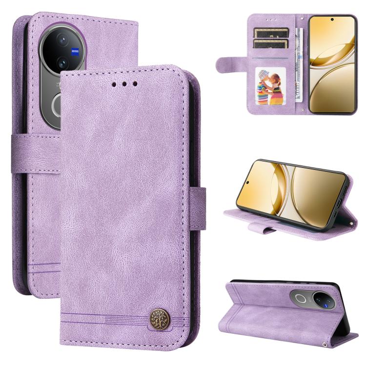 Skin Feel Life Tree Metal Button Leather Phone Case, For vivo Y400 5G, For vivo V60 5G Global, For vivo Y400 Pro 5G / V40e / iQOO Z9s, For vivo V50 Lite 4G / 5G, For vivo Y39 5G / Y300i, For vivo Y29s 5G / Y04 4G, For vivo Y29 4G, For vivo V50         ...