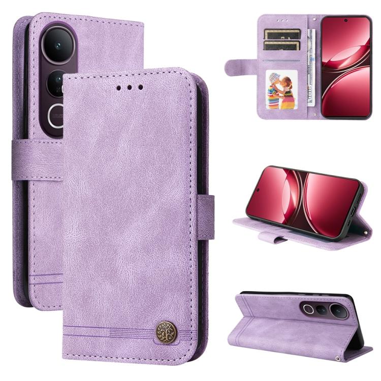 Skin Feel Life Tree Metal Button Leather Phone Case, For vivo Y400 5G, For vivo V60 5G Global, For vivo Y400 Pro 5G / V40e / iQOO Z9s, For vivo V50 Lite 4G / 5G, For vivo Y39 5G / Y300i, For vivo Y29s 5G / Y04 4G, For vivo Y29 4G, For vivo V50         ...
