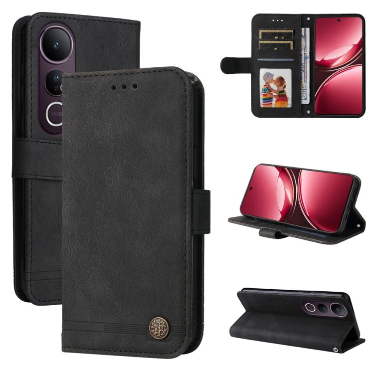 Skin Feel Life Tree Metal Button Leather Phone Case, For vivo Y400 5G, For vivo V60 5G Global, For vivo Y400 Pro 5G / V40e / iQOO Z9s, For vivo V50 Lite 4G / 5G, For vivo Y39 5G / Y300i, For vivo Y29s 5G / Y04 4G, For vivo Y29 4G, For vivo V50         ...