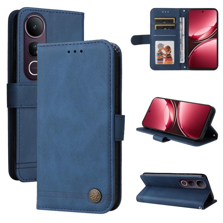 Skin Feel Life Tree Metal Button Leather Phone Case, For vivo Y400 5G, For vivo V60 5G Global, For vivo Y400 Pro 5G / V40e / iQOO Z9s, For vivo V50 Lite 4G / 5G, For vivo Y39 5G / Y300i, For vivo Y29s 5G / Y04 4G, For vivo Y29 4G, For vivo V50         ...