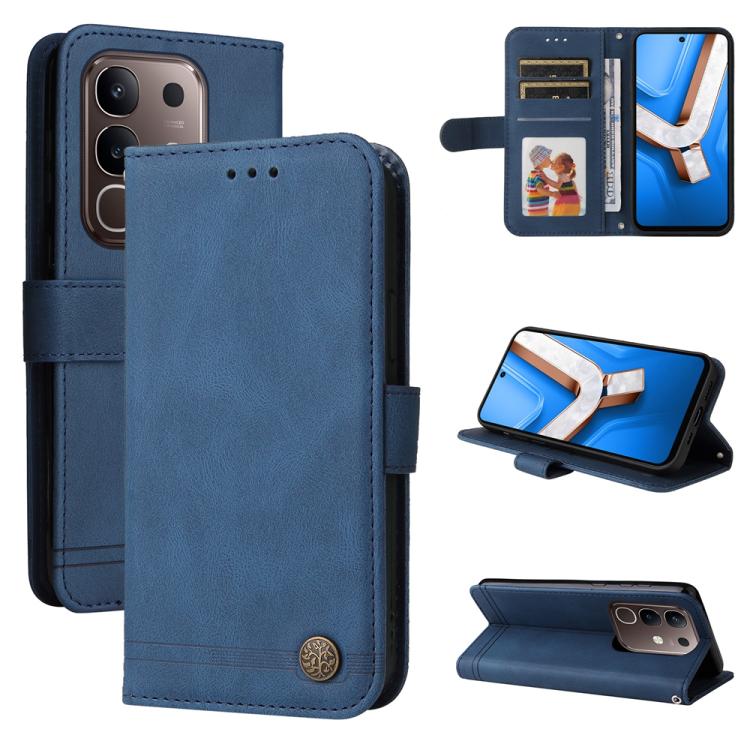 Skin Feel Life Tree Metal Button Leather Phone Case, For vivo Y400 5G, For vivo V60 5G Global, For vivo Y400 Pro 5G / V40e / iQOO Z9s, For vivo V50 Lite 4G / 5G, For vivo Y39 5G / Y300i, For vivo Y29s 5G / Y04 4G, For vivo Y29 4G, For vivo V50         ...