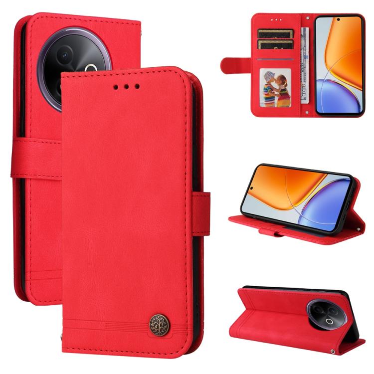 Skin Feel Life Tree Metal Button Leather Phone Case, For vivo Y400 5G, For vivo V60 5G Global, For vivo Y400 Pro 5G / V40e / iQOO Z9s, For vivo V50 Lite 4G / 5G, For vivo Y39 5G / Y300i, For vivo Y29s 5G / Y04 4G, For vivo Y29 4G, For vivo V50         ...
