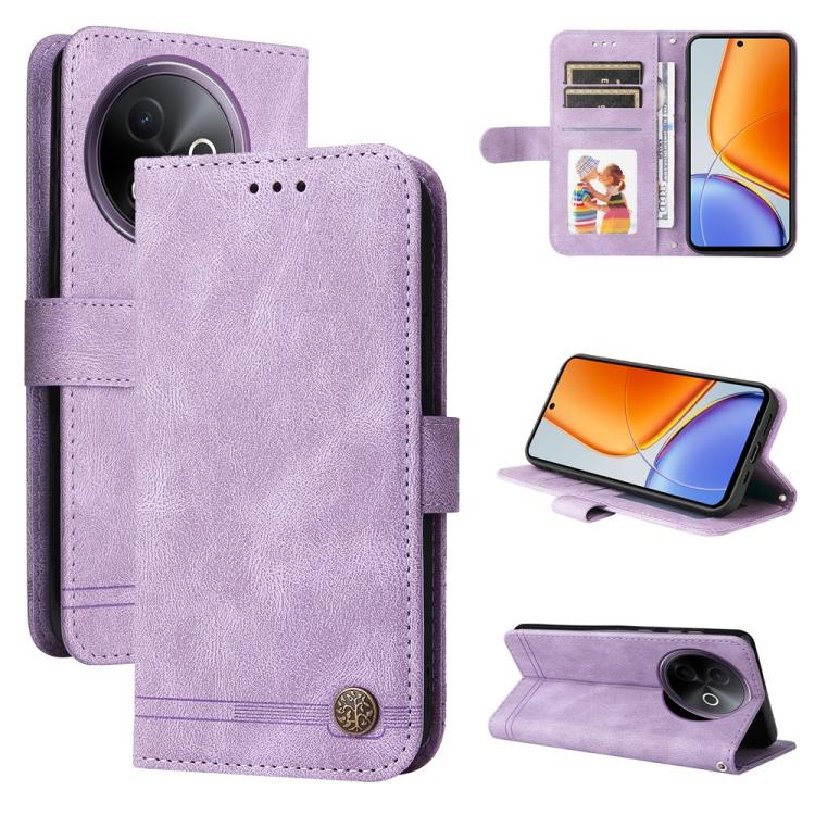 Skin Feel Life Tree Metal Button Leather Phone Case, For vivo Y400 5G, For vivo V60 5G Global, For vivo Y400 Pro 5G / V40e / iQOO Z9s, For vivo V50 Lite 4G / 5G, For vivo Y39 5G / Y300i, For vivo Y29s 5G / Y04 4G, For vivo Y29 4G, For vivo V50         ...