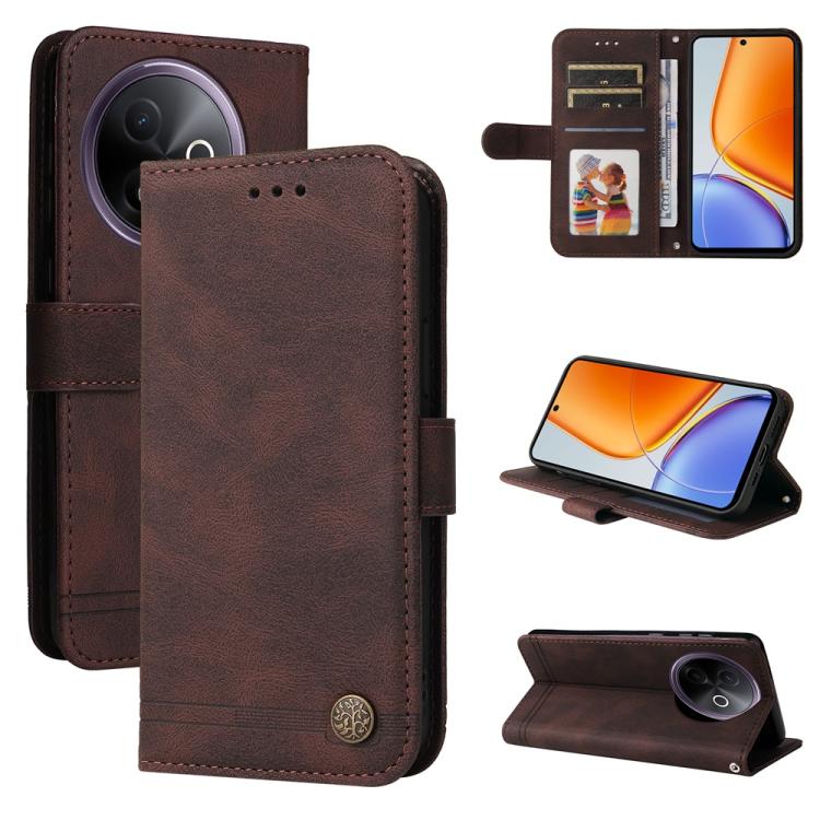 Skin Feel Life Tree Metal Button Leather Phone Case, For vivo Y400 5G, For vivo V60 5G Global, For vivo Y400 Pro 5G / V40e / iQOO Z9s, For vivo V50 Lite 4G / 5G, For vivo Y39 5G / Y300i, For vivo Y29s 5G / Y04 4G, For vivo Y29 4G, For vivo V50         ...