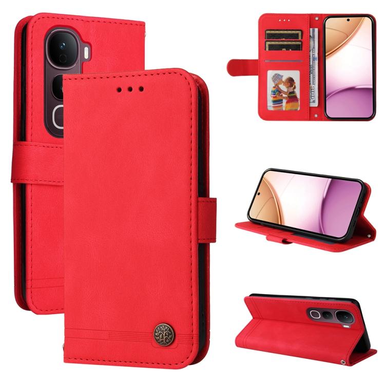 Skin Feel Life Tree Metal Button Leather Phone Case, For vivo Y400 5G, For vivo V60 5G Global, For vivo Y400 Pro 5G / V40e / iQOO Z9s, For vivo V50 Lite 4G / 5G, For vivo Y39 5G / Y300i, For vivo Y29s 5G / Y04 4G, For vivo Y29 4G, For vivo V50         ...