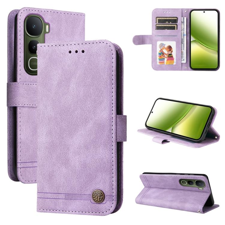 Skin Feel Life Tree Metal Button Leather Phone Case, For vivo Y400 5G, For vivo V60 5G Global, For vivo Y400 Pro 5G / V40e / iQOO Z9s, For vivo V50 Lite 4G / 5G, For vivo Y39 5G / Y300i, For vivo Y29s 5G / Y04 4G, For vivo Y29 4G, For vivo V50         ...