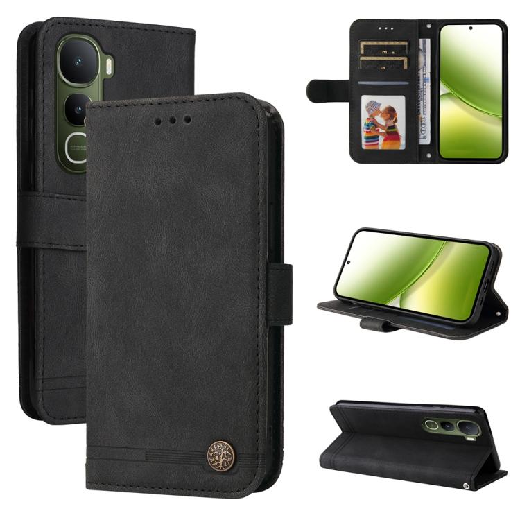 Skin Feel Life Tree Metal Button Leather Phone Case, For vivo Y400 5G, For vivo V60 5G Global, For vivo Y400 Pro 5G / V40e / iQOO Z9s, For vivo V50 Lite 4G / 5G, For vivo Y39 5G / Y300i, For vivo Y29s 5G / Y04 4G, For vivo Y29 4G, For vivo V50         ...