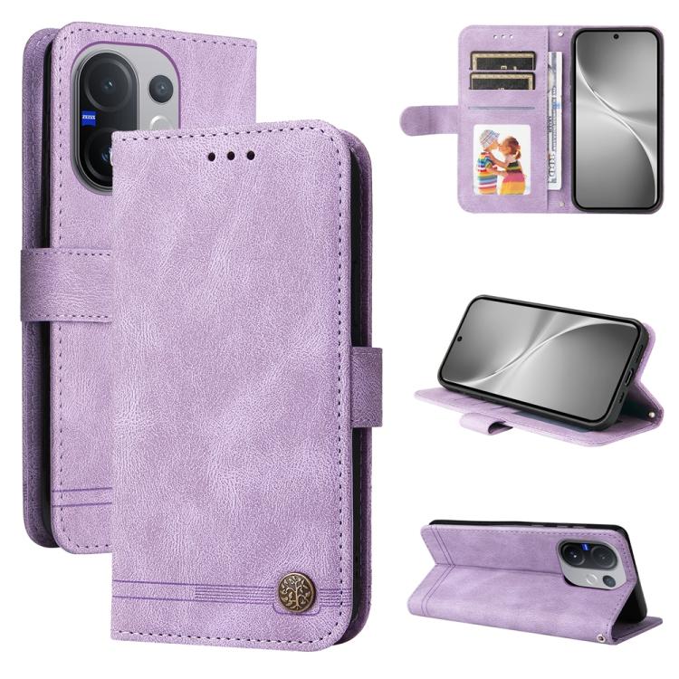 Skin Feel Life Tree Metal Button Leather Phone Case, For vivo Y400 5G, For vivo V60 5G Global, For vivo Y400 Pro 5G / V40e / iQOO Z9s, For vivo V50 Lite 4G / 5G, For vivo Y39 5G / Y300i, For vivo Y29s 5G / Y04 4G, For vivo Y29 4G, For vivo V50         ...