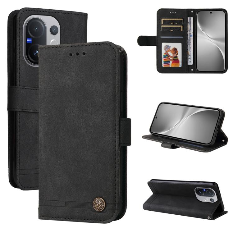 Skin Feel Life Tree Metal Button Leather Phone Case, For vivo Y400 5G, For vivo V60 5G Global, For vivo Y400 Pro 5G / V40e / iQOO Z9s, For vivo V50 Lite 4G / 5G, For vivo Y39 5G / Y300i, For vivo Y29s 5G / Y04 4G, For vivo Y29 4G, For vivo V50         ...