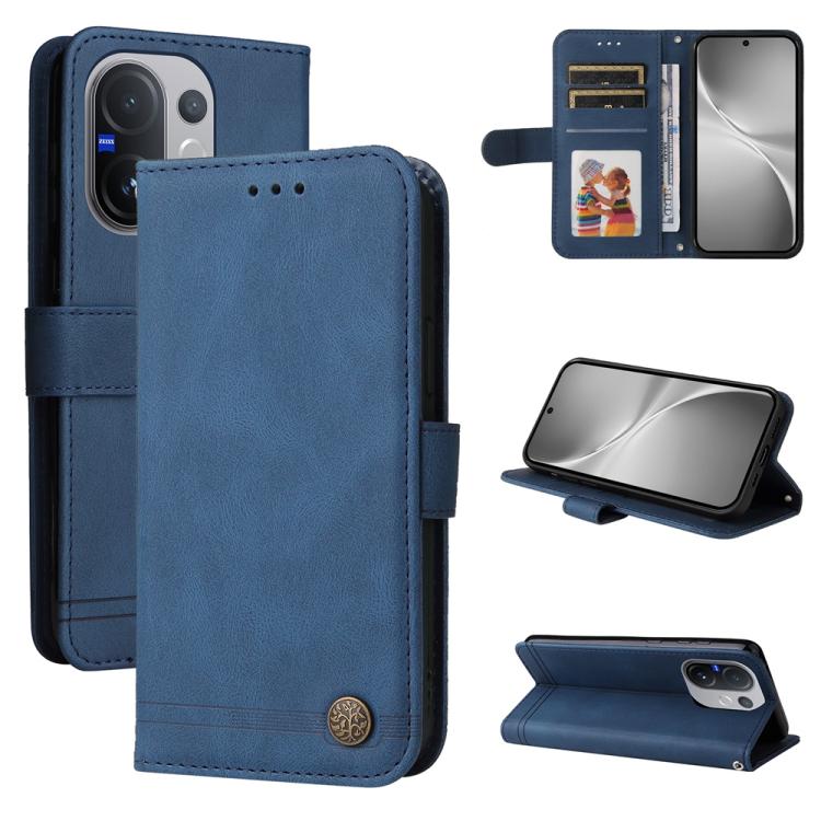 Skin Feel Life Tree Metal Button Leather Phone Case, For vivo Y400 5G, For vivo V60 5G Global, For vivo Y400 Pro 5G / V40e / iQOO Z9s, For vivo V50 Lite 4G / 5G, For vivo Y39 5G / Y300i, For vivo Y29s 5G / Y04 4G, For vivo Y29 4G, For vivo V50         ...