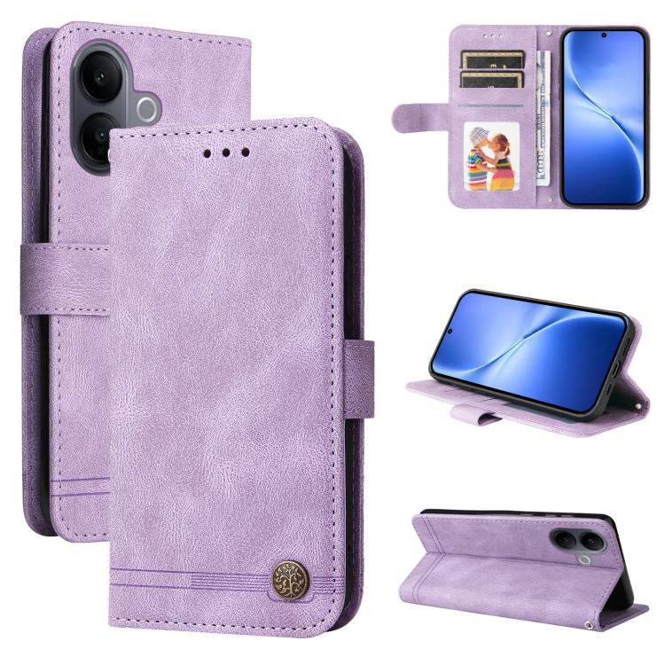 Skin Feel Life Tree Metal Button Leather Phone Case, For vivo Y600 Pro 5G, For vivo Y21 5G 2026 / vivo Y05 4G, For vivo V70 FE 5G, For vivo S50 5G / V70 5G, For vivo Y500 Pro 5G, For vivo X300 Pro, For vivo X300, For vivo V60 Lite 4G / 5G              ...