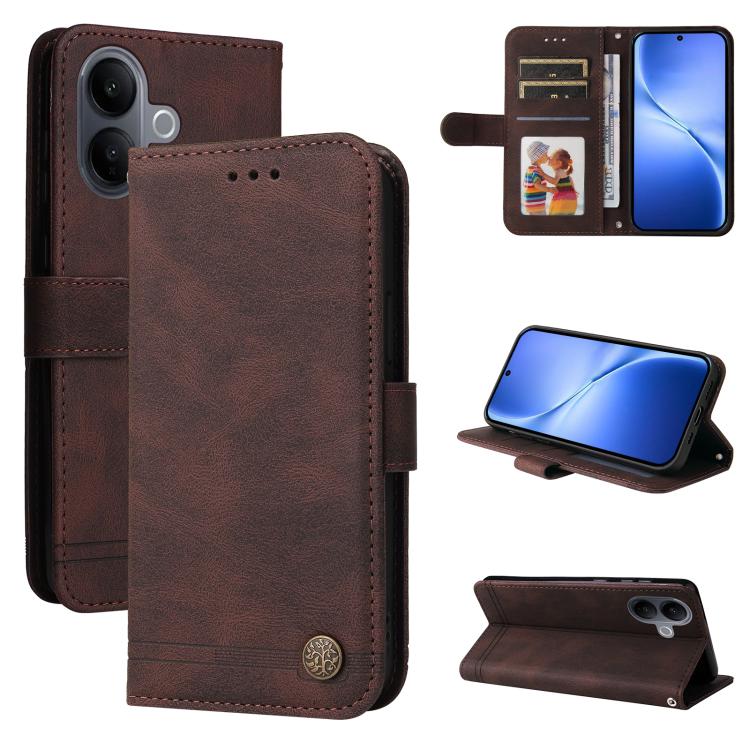 Skin Feel Life Tree Metal Button Leather Phone Case, For vivo Y600 Pro 5G, For vivo Y21 5G 2026 / vivo Y05 4G, For vivo V70 FE 5G, For vivo S50 5G / V70 5G, For vivo Y500 Pro 5G, For vivo X300 Pro, For vivo X300, For vivo V60 Lite 4G / 5G              ...