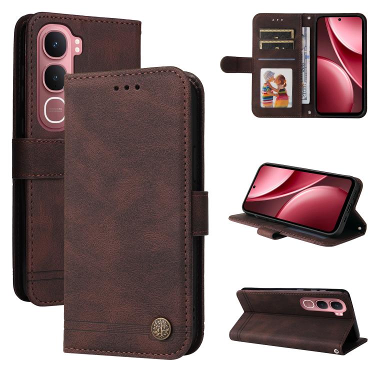 Skin Feel Life Tree Metal Button Leather Phone Case, For vivo Y600 Pro 5G, For vivo Y21 5G 2026 / vivo Y05 4G, For vivo V70 FE 5G, For vivo S50 5G / V70 5G, For vivo Y500 Pro 5G, For vivo X300 Pro, For vivo X300, For vivo V60 Lite 4G / 5G              ...