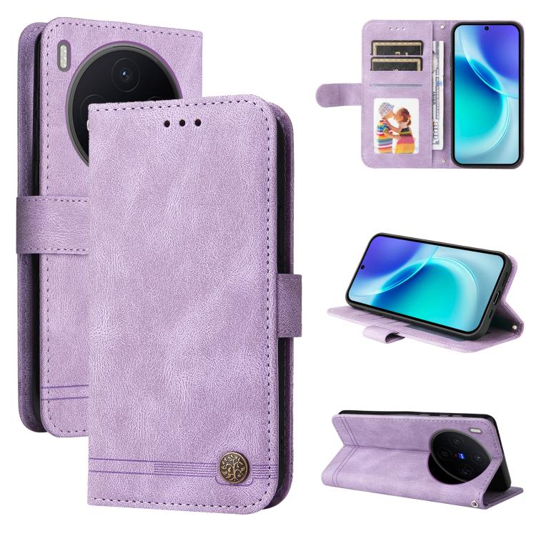 Skin Feel Life Tree Metal Button Leather Phone Case, For vivo Y600 Pro 5G, For vivo Y21 5G 2026 / vivo Y05 4G, For vivo V70 FE 5G, For vivo S50 5G / V70 5G, For vivo Y500 Pro 5G, For vivo X300 Pro, For vivo X300, For vivo V60 Lite 4G / 5G              ...