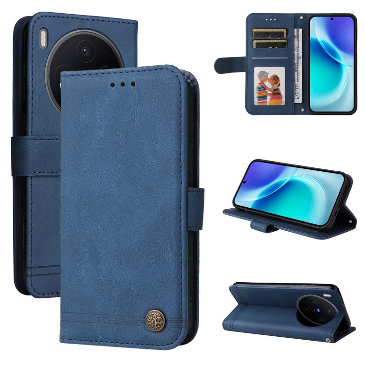 Skin Feel Life Tree Metal Button Leather Phone Case, For vivo Y600 Pro 5G, For vivo Y21 5G 2026 / vivo Y05 4G, For vivo V70 FE 5G, For vivo S50 5G / V70 5G, For vivo Y500 Pro 5G, For vivo X300 Pro, For vivo X300, For vivo V60 Lite 4G / 5G              ...
