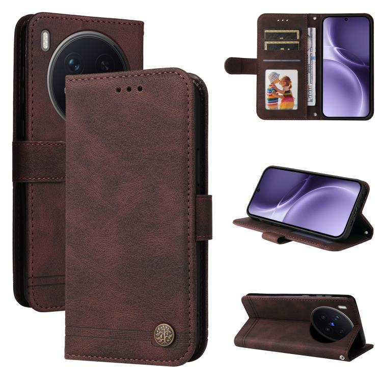 Skin Feel Life Tree Metal Button Leather Phone Case, For vivo Y600 Pro 5G, For vivo Y21 5G 2026 / vivo Y05 4G, For vivo V70 FE 5G, For vivo S50 5G / V70 5G, For vivo Y500 Pro 5G, For vivo X300 Pro, For vivo X300, For vivo V60 Lite 4G / 5G              ...