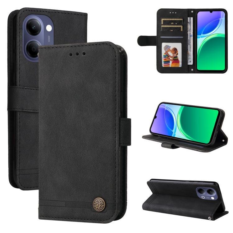 Skin Feel Life Tree Metal Button Leather Phone Case, For vivo Y600 Pro 5G, For vivo Y21 5G 2026 / vivo Y05 4G, For vivo V70 FE 5G, For vivo S50 5G / V70 5G, For vivo Y500 Pro 5G, For vivo X300 Pro, For vivo X300, For vivo V60 Lite 4G / 5G              ...