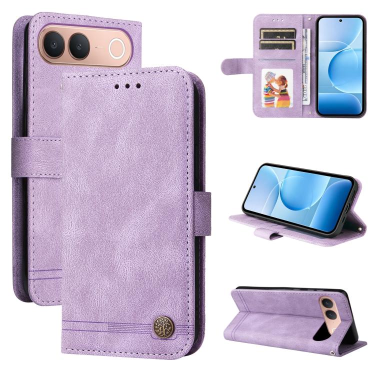 Skin Feel Life Tree Metal Button Leather Phone Case, For vivo S2 5G / V80 Lite IN/PK, For vivo X300 E 5G, For vivo Y500 4G / iQOO Z11 5G / T5 Pro 5G, For vivo Y600 Pro 5G, For vivo Y21 5G 2026 / vivo Y05 4G, For vivo V70 FE 5G, For vivo S50 5G / V70 5G...