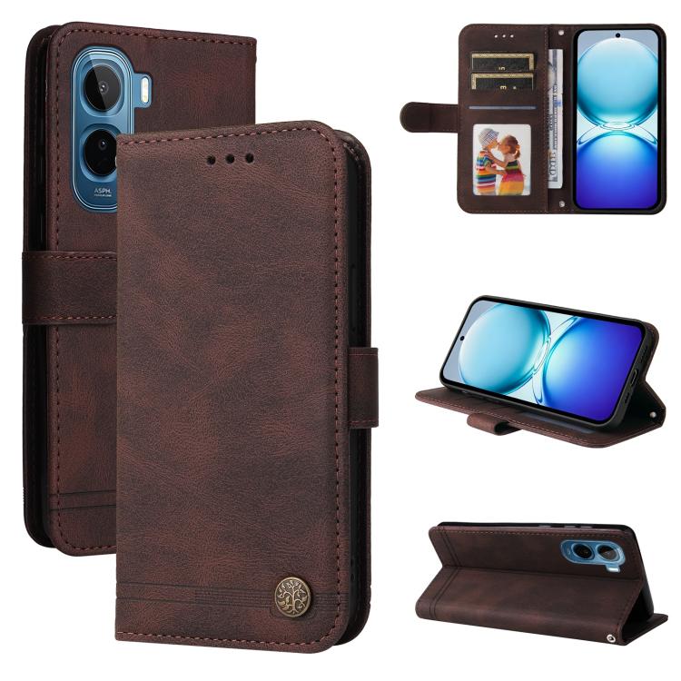 Skin Feel Life Tree Metal Button Leather Phone Case, For vivo S2 5G / V80 Lite IN/PK, For vivo X300 E 5G, For vivo Y500 4G / iQOO Z11 5G / T5 Pro 5G, For vivo Y600 Pro 5G, For vivo Y21 5G 2026 / vivo Y05 4G, For vivo V70 FE 5G, For vivo S50 5G / V70 5G...