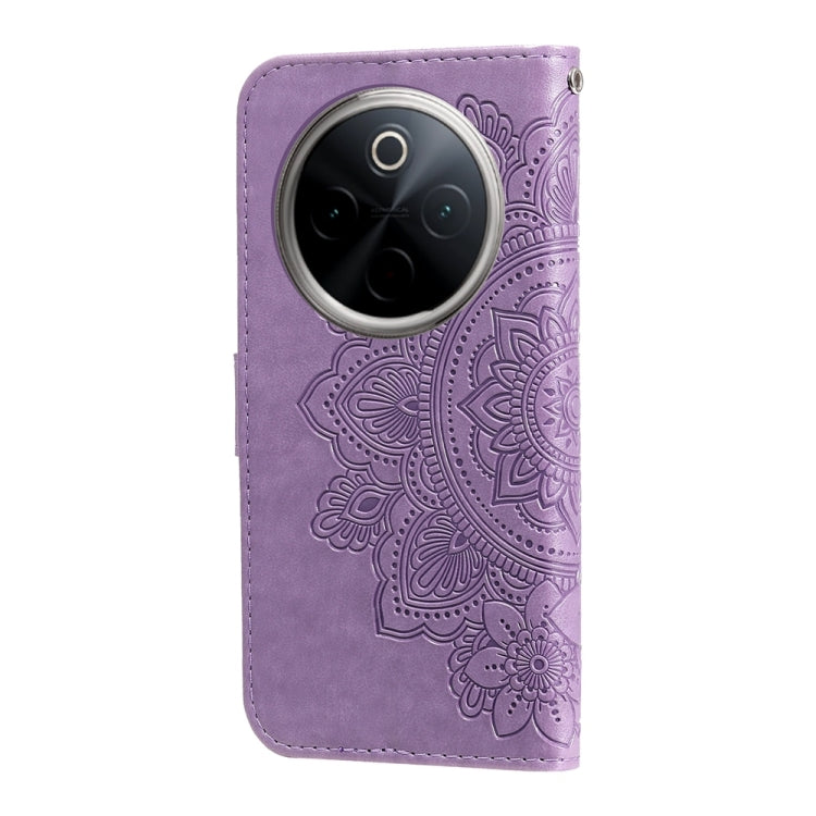 Seven-petal Flowers Embossing Leather Phone Case, For vivo Y300 Pro, For vivo Y28 4G Global, For vivo Y38 5G / T3x 5G Global, For vivo Y100 IDN / Y200e 5G Global, For vivo Y03 4G, For vivo Y200 / V29e Global, For vivo Y17s, For vivo Y36 4G / 5G Foreign...