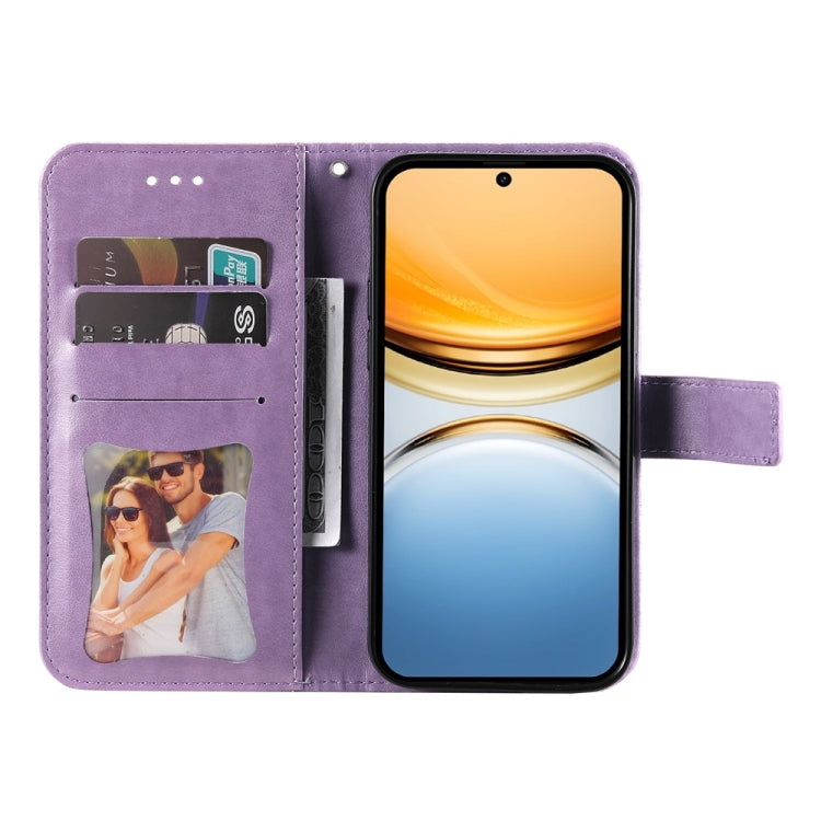 Seven-petal Flowers Embossing Leather Phone Case, For vivo Y300 Pro, For vivo Y28 4G Global, For vivo Y38 5G / T3x 5G Global, For vivo Y100 IDN / Y200e 5G Global, For vivo Y03 4G, For vivo Y200 / V29e Global, For vivo Y17s, For vivo Y36 4G / 5G Foreign...