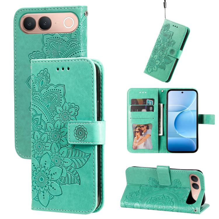 Seven-petal Flowers Embossing Leather Phone Case, For vivo S2 5G / V80 Lite IN/PK, For vivo X300 E 5G, For vivo Y500 4G / iQOO Z11 5G / T5 Pro 5G, For vivo Y600 Pro 5G, For vivo Y21 5G 2026 / vivo Y05 4G, For vivo V70 FE 5G, For vivo S50 5G / V70 5G   ...