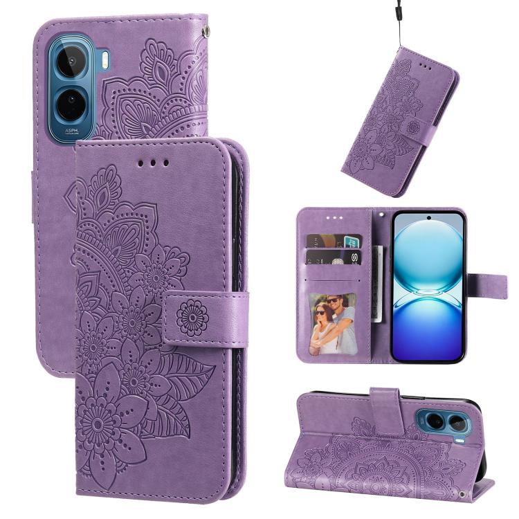 Seven-petal Flowers Embossing Leather Phone Case, For vivo S2 5G / V80 Lite IN/PK, For vivo X300 E 5G, For vivo Y500 4G / iQOO Z11 5G / T5 Pro 5G, For vivo Y600 Pro 5G, For vivo Y21 5G 2026 / vivo Y05 4G, For vivo V70 FE 5G, For vivo S50 5G / V70 5G   ...