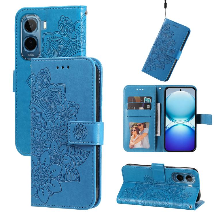 Seven-petal Flowers Embossing Leather Phone Case, For vivo S2 5G / V80 Lite IN/PK, For vivo X300 E 5G, For vivo Y500 4G / iQOO Z11 5G / T5 Pro 5G, For vivo Y600 Pro 5G, For vivo Y21 5G 2026 / vivo Y05 4G, For vivo V70 FE 5G, For vivo S50 5G / V70 5G   ...