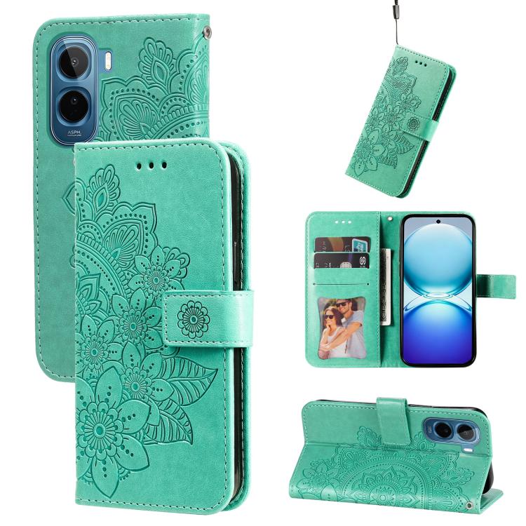 Seven-petal Flowers Embossing Leather Phone Case, For vivo S2 5G / V80 Lite IN/PK, For vivo X300 E 5G, For vivo Y500 4G / iQOO Z11 5G / T5 Pro 5G, For vivo Y600 Pro 5G, For vivo Y21 5G 2026 / vivo Y05 4G, For vivo V70 FE 5G, For vivo S50 5G / V70 5G   ...