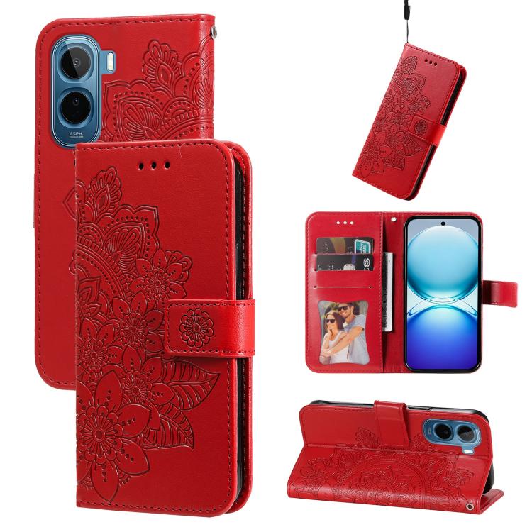 Seven-petal Flowers Embossing Leather Phone Case, For vivo S2 5G / V80 Lite IN/PK, For vivo X300 E 5G, For vivo Y500 4G / iQOO Z11 5G / T5 Pro 5G, For vivo Y600 Pro 5G, For vivo Y21 5G 2026 / vivo Y05 4G, For vivo V70 FE 5G, For vivo S50 5G / V70 5G   ...