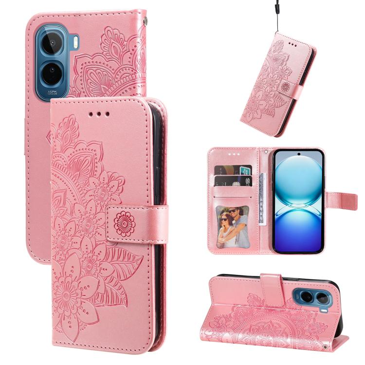 Seven-petal Flowers Embossing Leather Phone Case, For vivo S2 5G / V80 Lite IN/PK, For vivo X300 E 5G, For vivo Y500 4G / iQOO Z11 5G / T5 Pro 5G, For vivo Y600 Pro 5G, For vivo Y21 5G 2026 / vivo Y05 4G, For vivo V70 FE 5G, For vivo S50 5G / V70 5G   ...