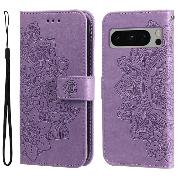 Seven-petal Flowers Embossing Leather Phone Case, For Google Pixel 11 Pro XL, For Google Pixel 11 / Pixel 11 Pro, For Google Pixel 10a, For Google Pixel 9a, For Google Pixel 9 Pro, For Google Pixel 9, For Google Pixel 8a, For Google Pixel 8 Pro        ...