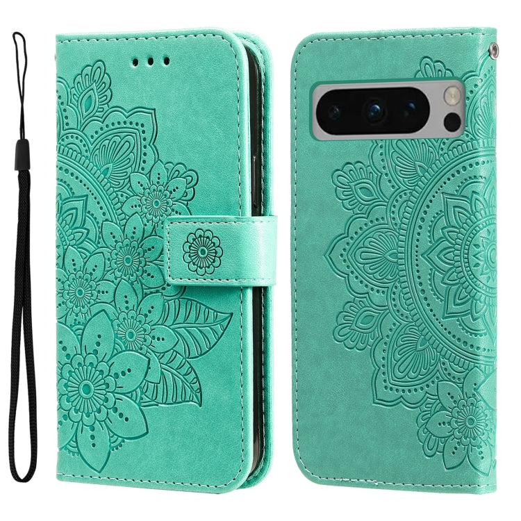 Seven-petal Flowers Embossing Leather Phone Case, For Google Pixel 11 Pro XL, For Google Pixel 11 / Pixel 11 Pro, For Google Pixel 10a, For Google Pixel 9a, For Google Pixel 9 Pro, For Google Pixel 9, For Google Pixel 8a, For Google Pixel 8 Pro        ...