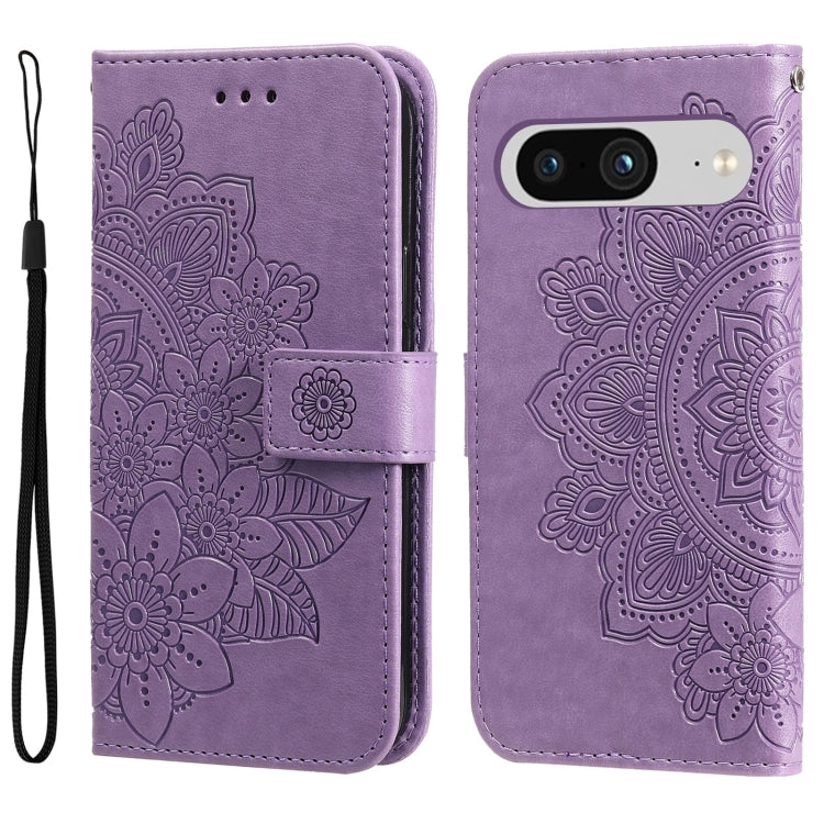 Seven-petal Flowers Embossing Leather Phone Case, For Google Pixel 11 Pro XL, For Google Pixel 11 / Pixel 11 Pro, For Google Pixel 10a, For Google Pixel 9a, For Google Pixel 9 Pro, For Google Pixel 9, For Google Pixel 8a, For Google Pixel 8 Pro        ...