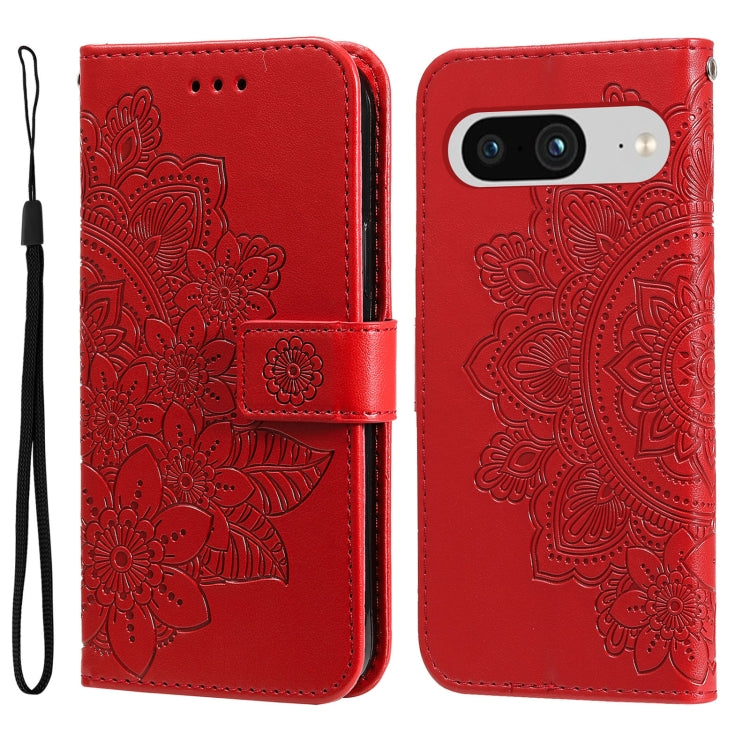 Seven-petal Flowers Embossing Leather Phone Case, For Google Pixel 11 Pro XL, For Google Pixel 11 / Pixel 11 Pro, For Google Pixel 10a, For Google Pixel 9a, For Google Pixel 9 Pro, For Google Pixel 9, For Google Pixel 8a, For Google Pixel 8 Pro        ...