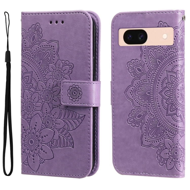 Seven-petal Flowers Embossing Leather Phone Case, For Google Pixel 11 Pro XL, For Google Pixel 11 / Pixel 11 Pro, For Google Pixel 10a, For Google Pixel 9a, For Google Pixel 9 Pro, For Google Pixel 9, For Google Pixel 8a, For Google Pixel 8 Pro        ...