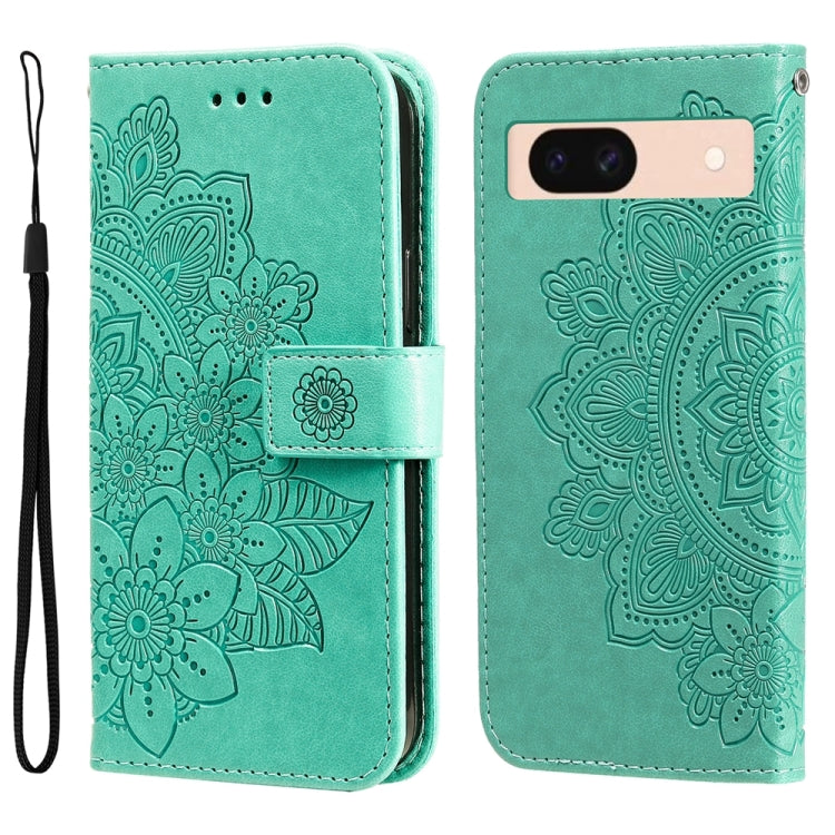Seven-petal Flowers Embossing Leather Phone Case, For Google Pixel 11 Pro XL, For Google Pixel 11 / Pixel 11 Pro, For Google Pixel 10a, For Google Pixel 9a, For Google Pixel 9 Pro, For Google Pixel 9, For Google Pixel 8a, For Google Pixel 8 Pro        ...