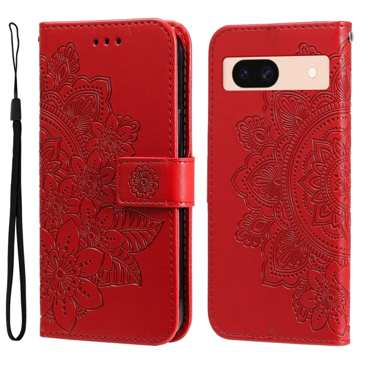 Seven-petal Flowers Embossing Leather Phone Case, For Google Pixel 11 Pro XL, For Google Pixel 11 / Pixel 11 Pro, For Google Pixel 10a, For Google Pixel 9a, For Google Pixel 9 Pro, For Google Pixel 9, For Google Pixel 8a, For Google Pixel 8 Pro        ...