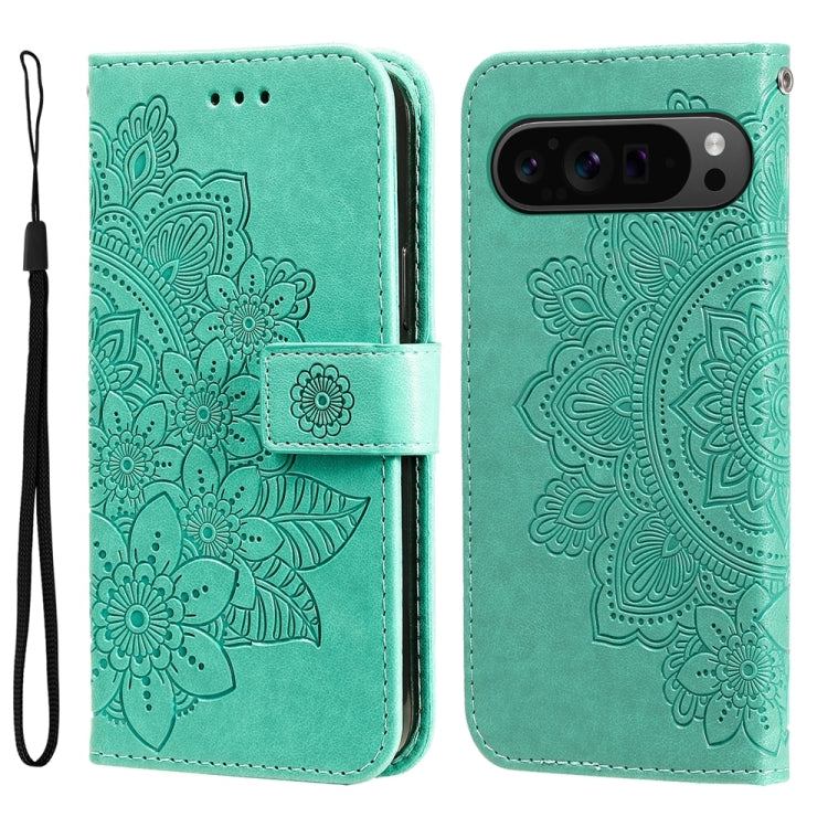 Seven-petal Flowers Embossing Leather Phone Case, For Google Pixel 11 Pro XL, For Google Pixel 11 / Pixel 11 Pro, For Google Pixel 10a, For Google Pixel 9a, For Google Pixel 9 Pro, For Google Pixel 9, For Google Pixel 8a, For Google Pixel 8 Pro        ...