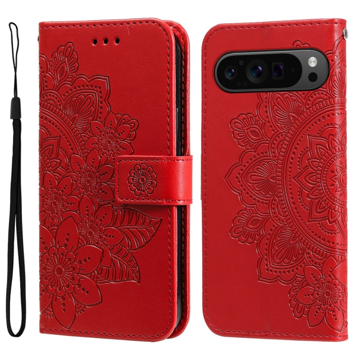 Seven-petal Flowers Embossing Leather Phone Case, For Google Pixel 11 Pro XL, For Google Pixel 11 / Pixel 11 Pro, For Google Pixel 10a, For Google Pixel 9a, For Google Pixel 9 Pro, For Google Pixel 9, For Google Pixel 8a, For Google Pixel 8 Pro        ...