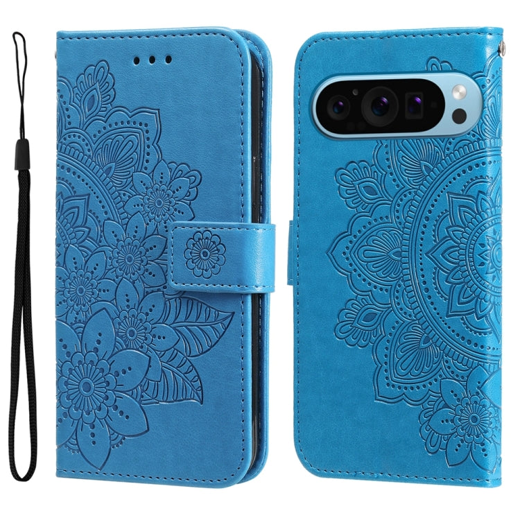 Seven-petal Flowers Embossing Leather Phone Case, For Google Pixel 11 Pro XL, For Google Pixel 11 / Pixel 11 Pro, For Google Pixel 10a, For Google Pixel 9a, For Google Pixel 9 Pro, For Google Pixel 9, For Google Pixel 8a, For Google Pixel 8 Pro        ...