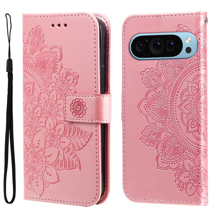 Seven-petal Flowers Embossing Leather Phone Case, For Google Pixel 11 Pro XL, For Google Pixel 11 / Pixel 11 Pro, For Google Pixel 10a, For Google Pixel 9a, For Google Pixel 9 Pro, For Google Pixel 9, For Google Pixel 8a, For Google Pixel 8 Pro        ...
