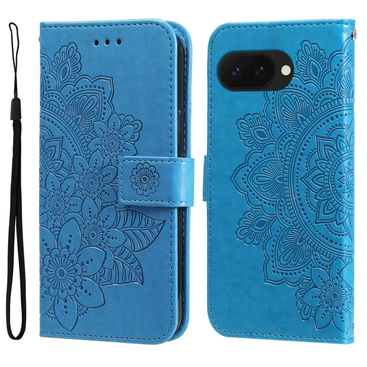 Seven-petal Flowers Embossing Leather Phone Case, For Google Pixel 11 Pro XL, For Google Pixel 11 / Pixel 11 Pro, For Google Pixel 10a, For Google Pixel 9a, For Google Pixel 9 Pro, For Google Pixel 9, For Google Pixel 8a, For Google Pixel 8 Pro        ...