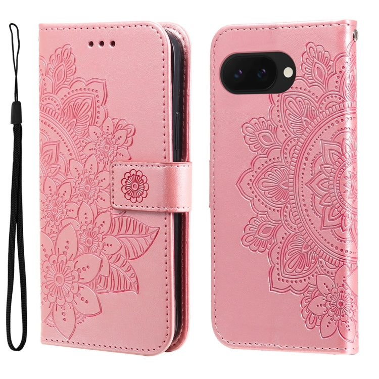 Seven-petal Flowers Embossing Leather Phone Case, For Google Pixel 11 Pro XL, For Google Pixel 11 / Pixel 11 Pro, For Google Pixel 10a, For Google Pixel 9a, For Google Pixel 9 Pro, For Google Pixel 9, For Google Pixel 8a, For Google Pixel 8 Pro        ...